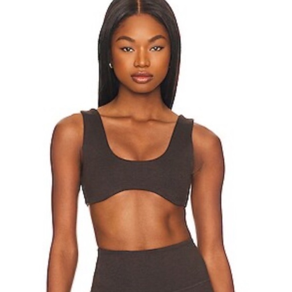 WellBeing Being Well Brown Sky Sports Bra in Chocolate Brown Sz S